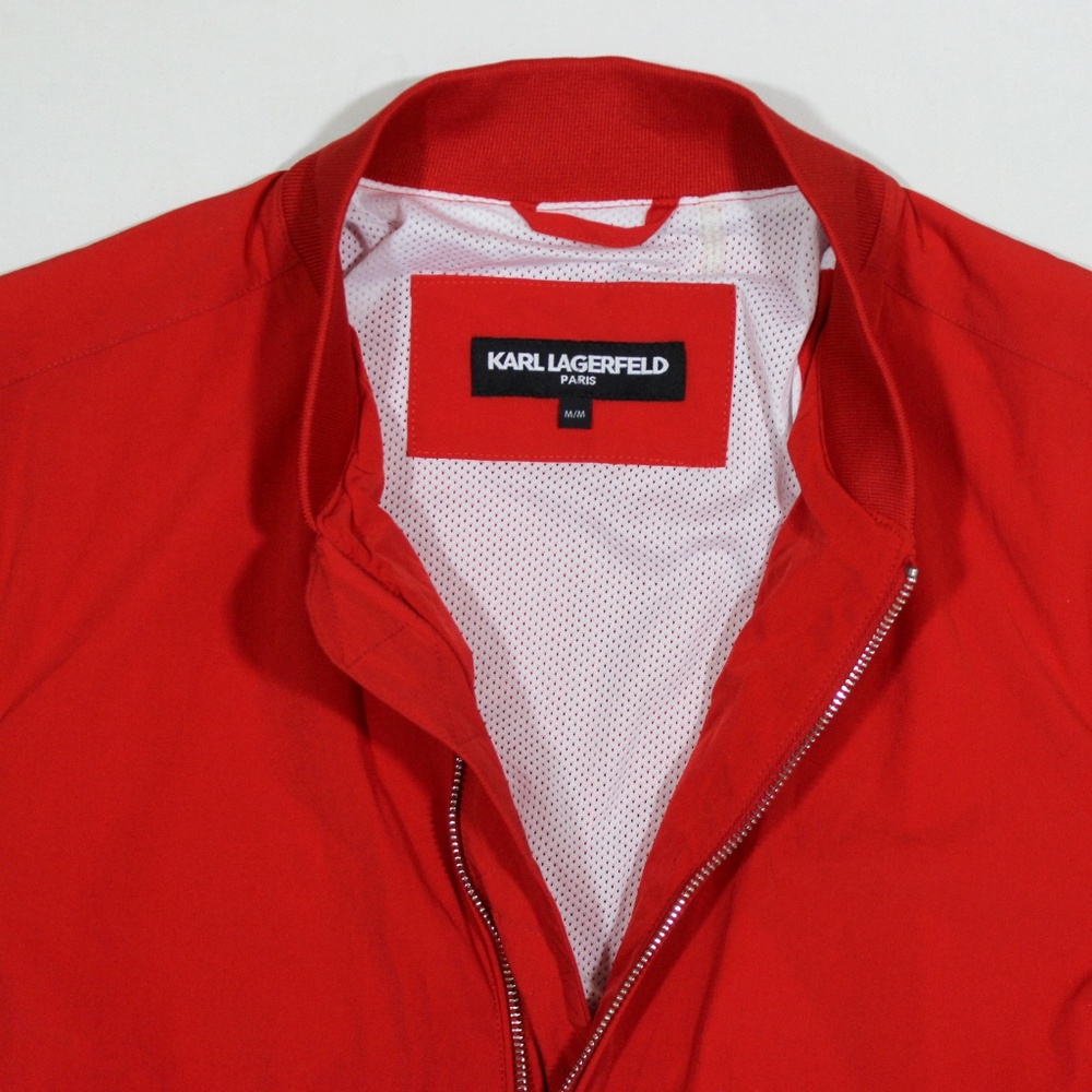 Karl Lagerfeld Athletic Stretch Bomber Jacket - Picture 5 of 7